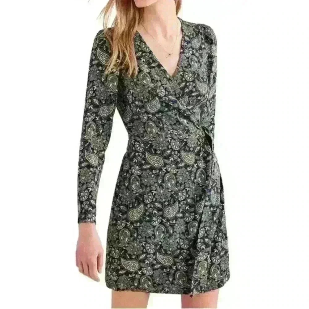 Boden Wrap Detail Mini Dress Size 14 NWT